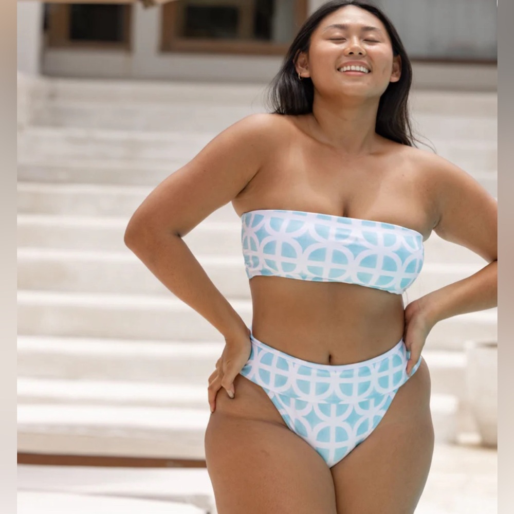 NEW! Kenny Flowers Maldives Watercolors Banded Sporty Bikini Bottom XL, XXL